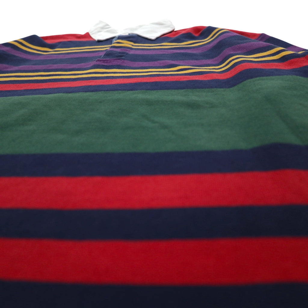 Eddie Bauer 90年代 ラガーシャツ XL マルチボーダー コットン