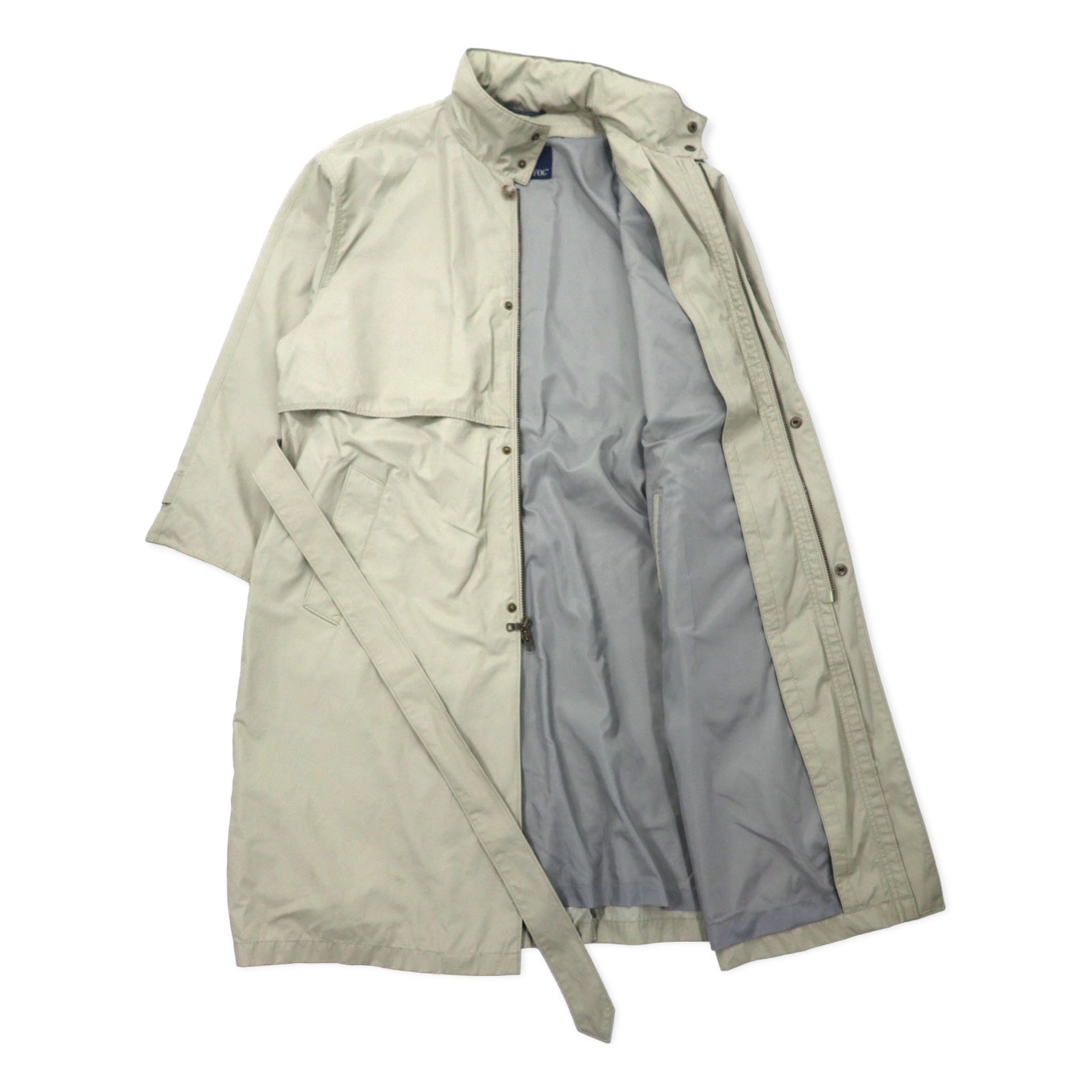 LONDON FOG Soprabito a collo alto con chiusura a scomparsa, collo a camicia, taglia 42, beige, in cotone e nylon, cappuccio ripiegabile, COMMUTER COLLECTION