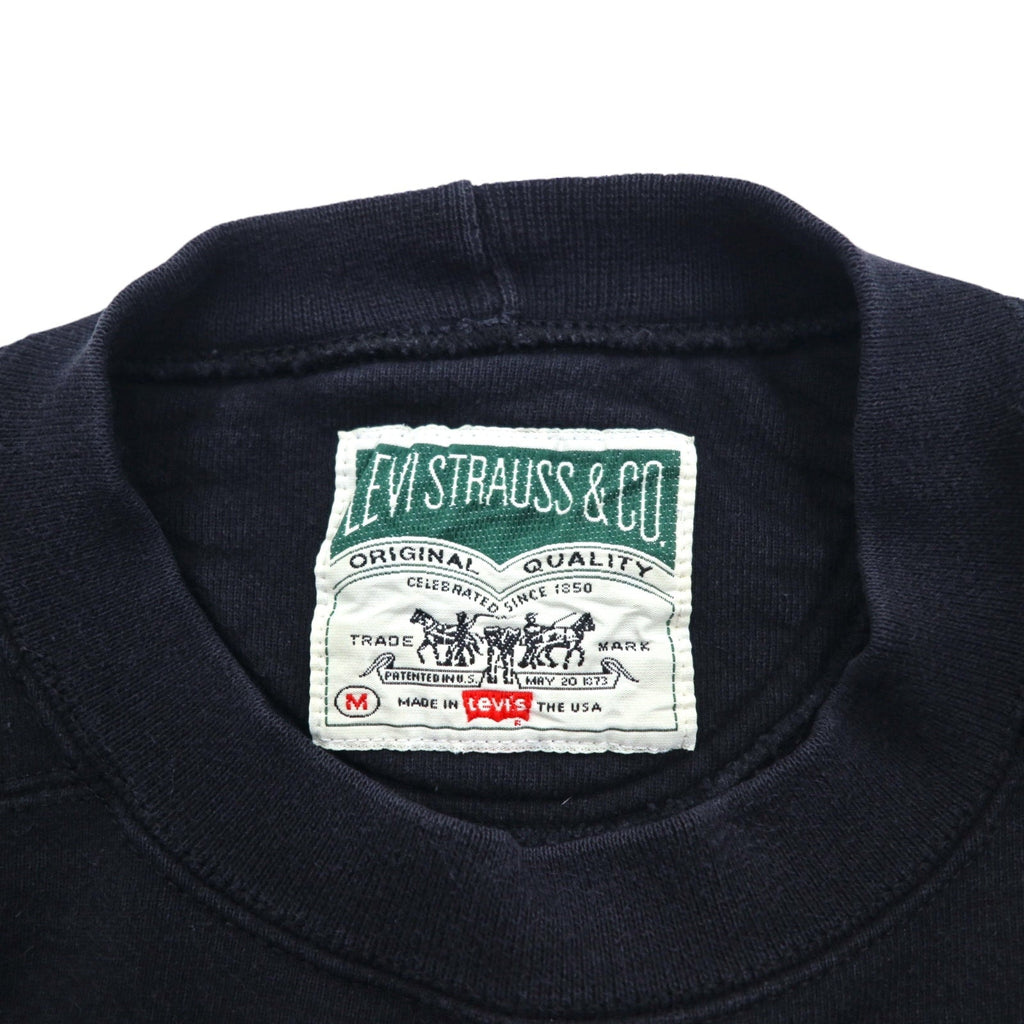 Levi's anni '90 USA felpa pesante M nera in cotone con logo ricamato