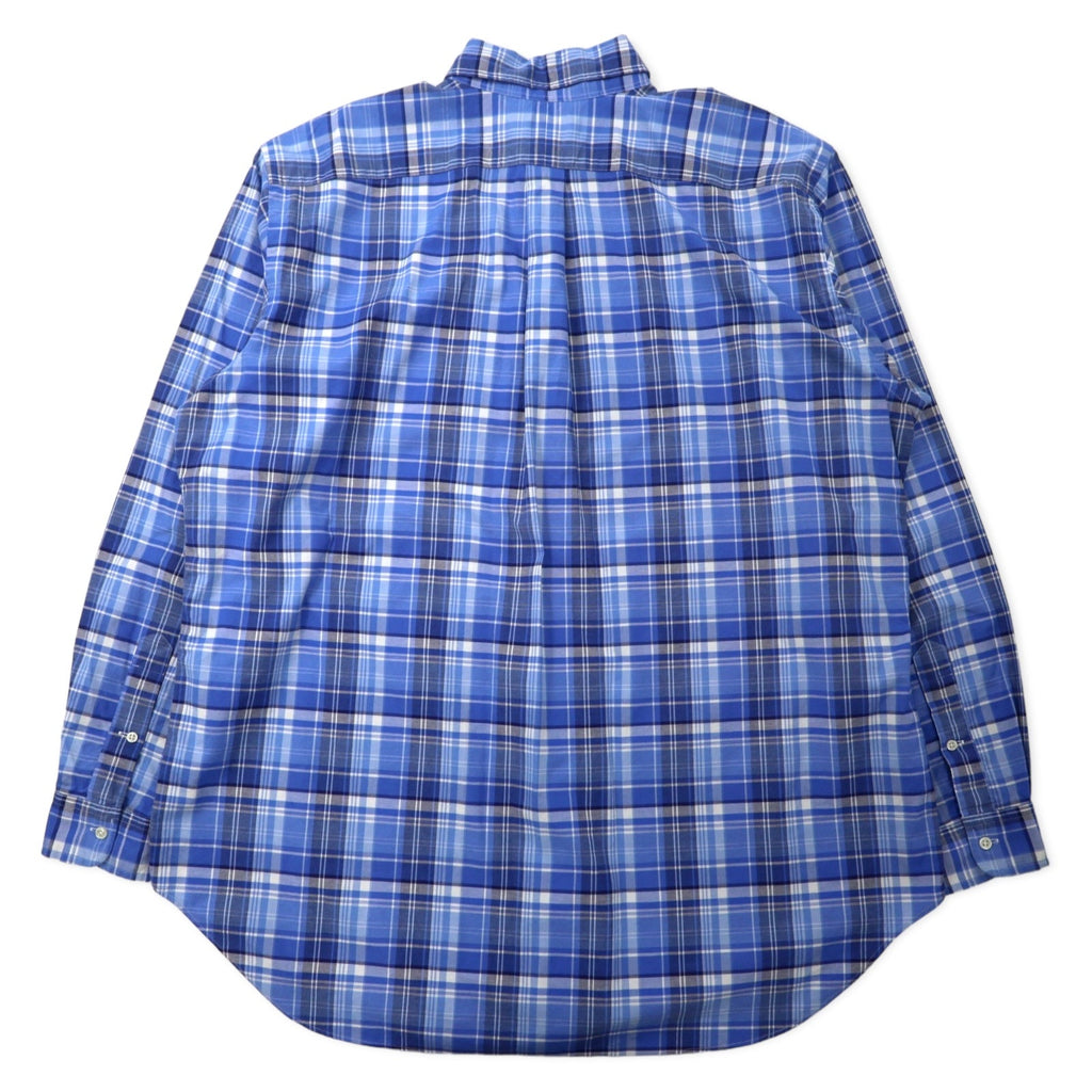 Camicia Button-down RALPH LAUREN XLT Blu a quadri Cotone CLASSIC FIT Ricamo piccolo pony Taglia grande