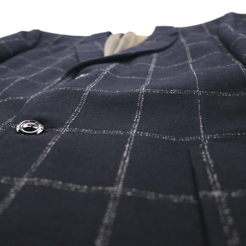 Blazer vintage anni '80 Giappone KITAMURA Anni '80 Prodotto in Giappone Giacca sartoriale M Nero Lana Tweed Quadri a finestra