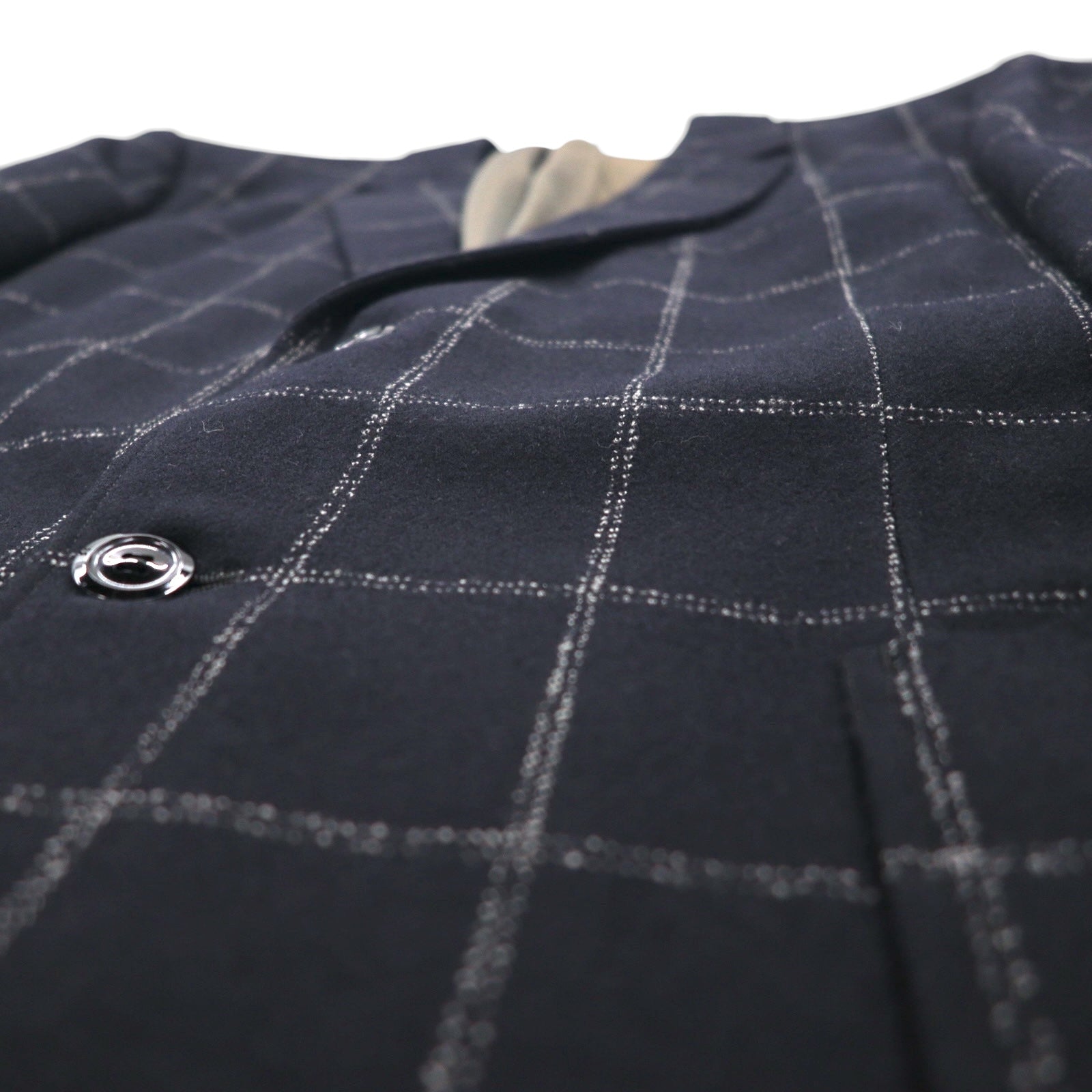 Blazer vintage anni '80 Giappone KITAMURA Anni '80 Prodotto in Giappone Giacca sartoriale M Nero Lana Tweed Quadri a finestra
