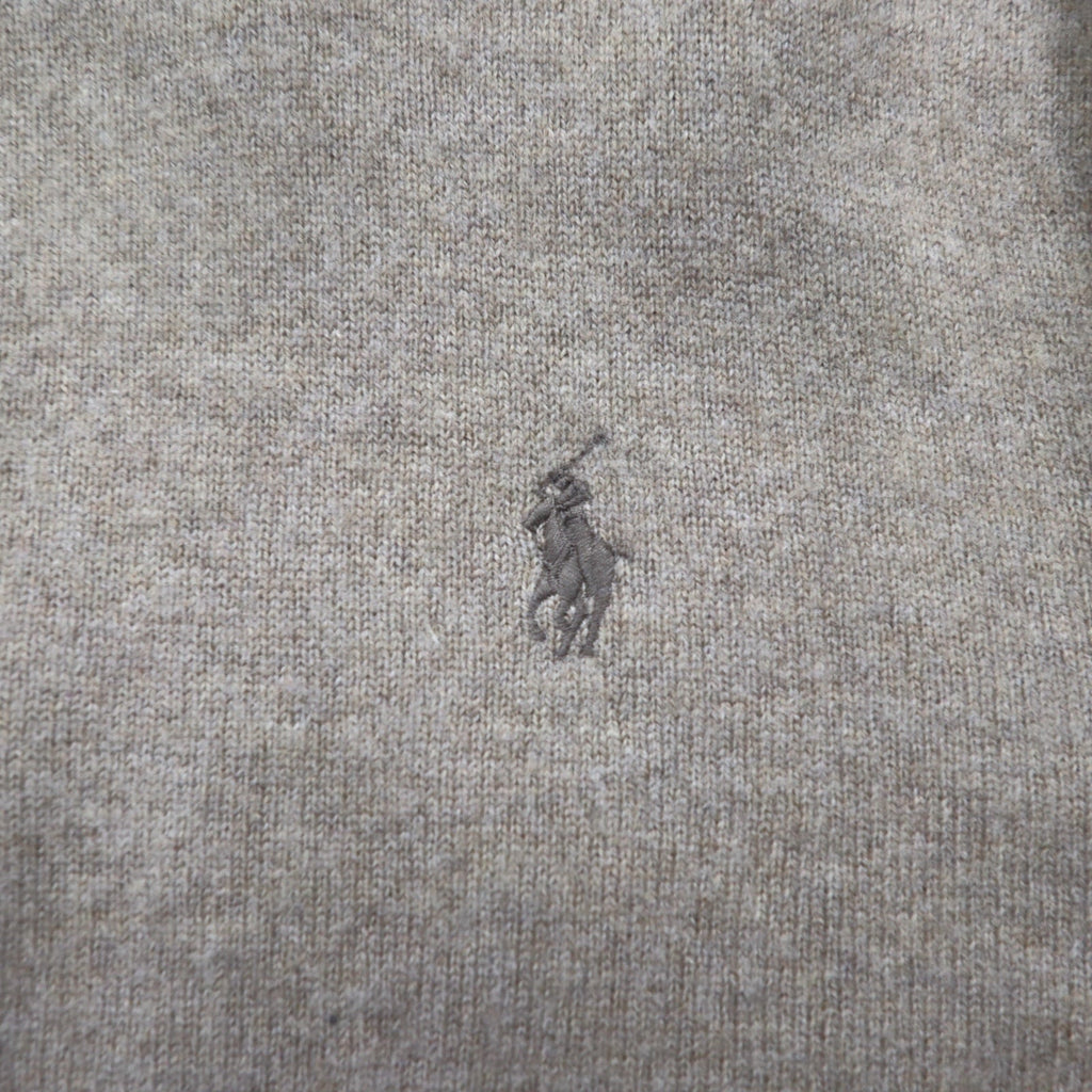 Polo by Ralph Lauren ハーフジップ ラムウール ニット セーター XL ベージュ 羊毛 スモールポニー刺繍