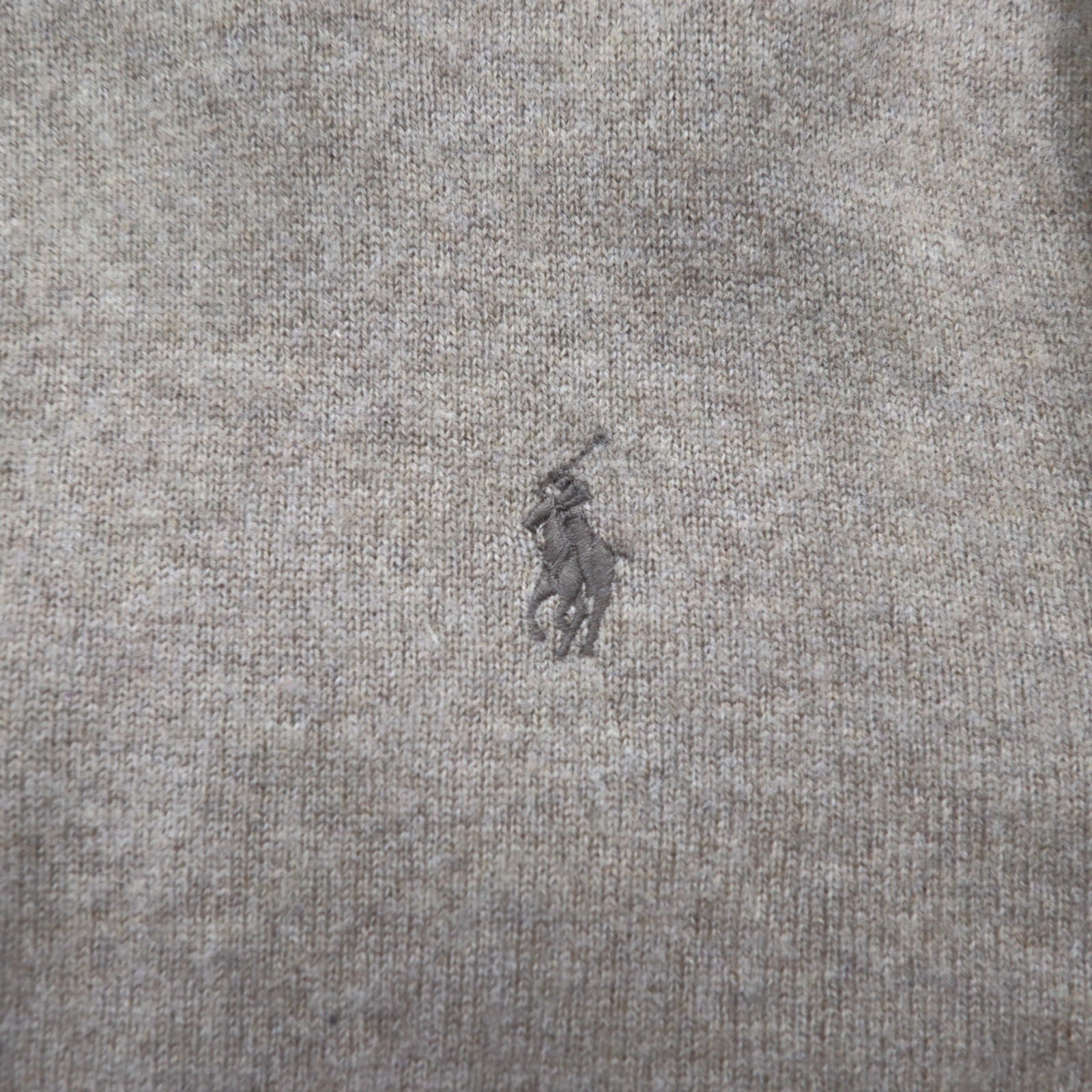 Polo by Ralph Lauren ハーフジップ ラムウール ニット セーター XL ベージュ 羊毛 スモールポニー刺繍