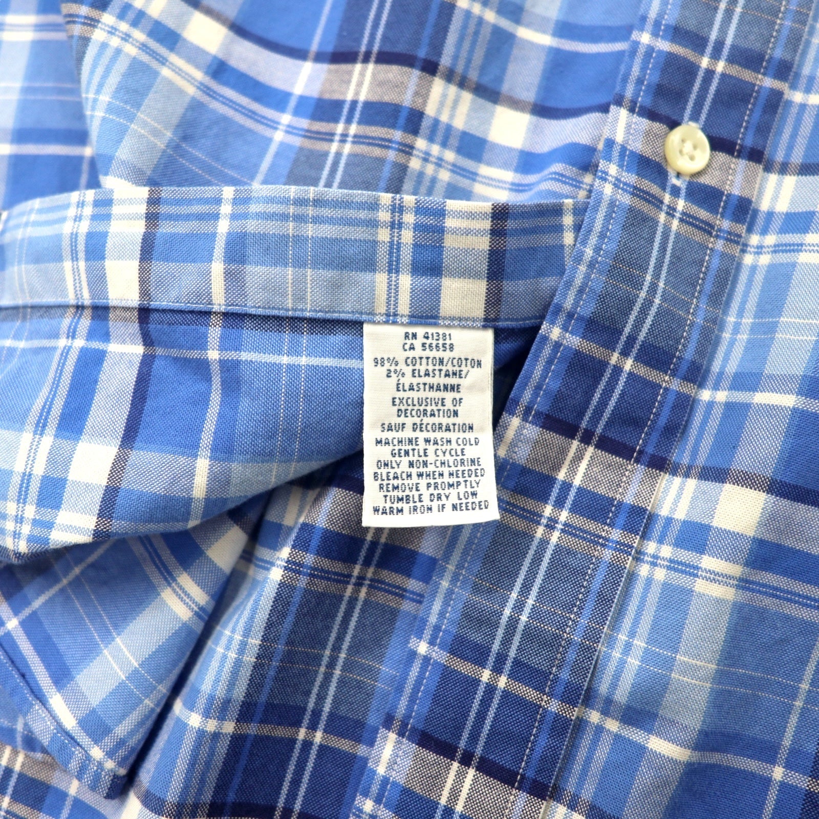Camicia Button-down RALPH LAUREN XLT Blu a quadri Cotone CLASSIC FIT Ricamo piccolo pony Taglia grande