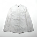 Camicia con collo alla coreana in lino Eddie Bauer L bianca lino cotone tasca sul petto taglia grande