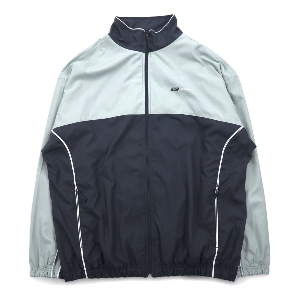 Reebok Tuta da ginnastica anni 2000, giacca sportiva XL grigio, fodera in mesh, logo piccolo