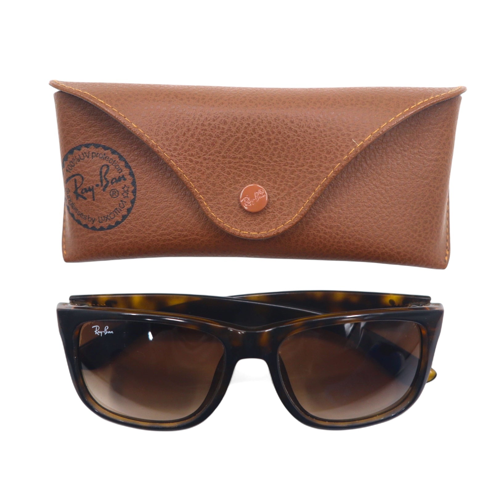 Occhiali da sole Ray-Ban Justin, modello Wellington, marrone tartarugato, JUSTIN RB4165F