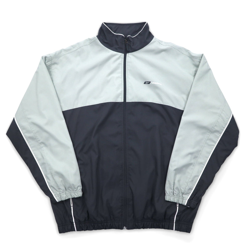 Reebok Tuta da ginnastica anni 2000, giacca sportiva XL grigio, fodera in mesh, logo piccolo