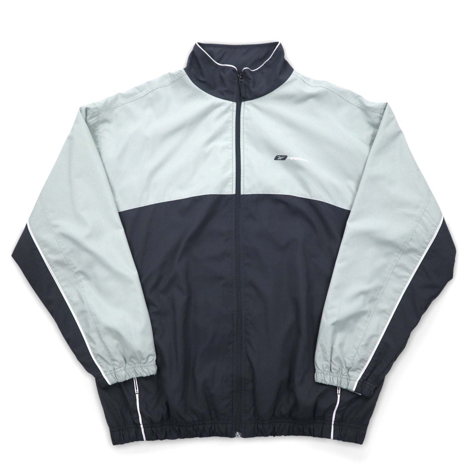 Reebok Tuta da ginnastica anni 2000, giacca sportiva XL grigio, fodera in mesh, logo piccolo