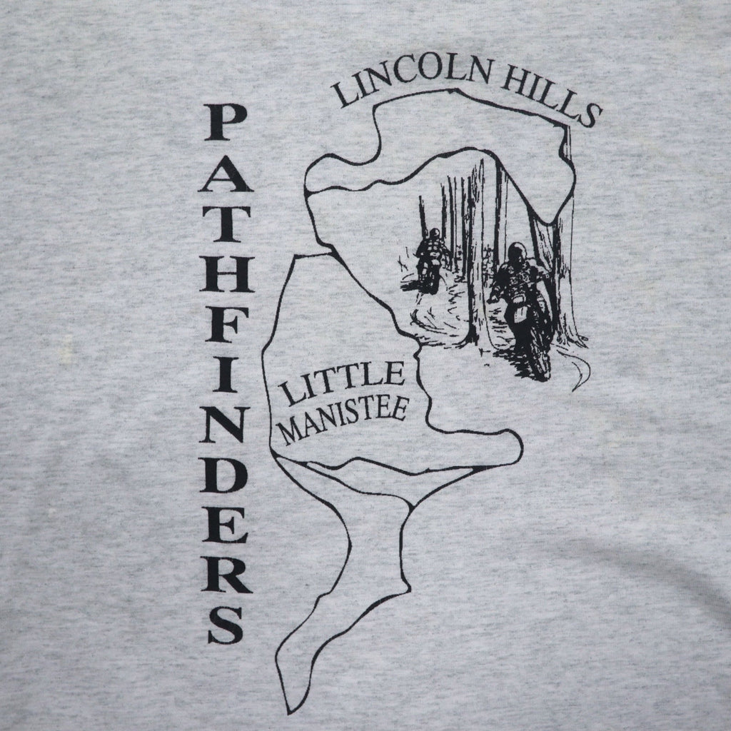 USA製 90年代 FRUIT OF THE LOOM ロングスリーブTシャツ ロンT XXL グレー PORKER RUN ビッグサイズ