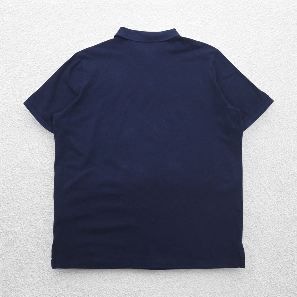 POLO RALPH LAUREN クラシックフィット ストレッチ メッシュ ハーフジップ ポロシャツ L ネイビー コットン スモールポニー刺繍
