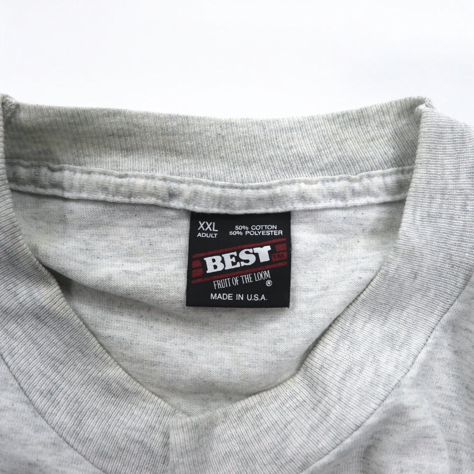 T-shirt a maniche lunghe FRUIT OF THE LOOM, anni '90, made in USA, taglia XXL, grigia, stampa "PORKER RUN", oversize