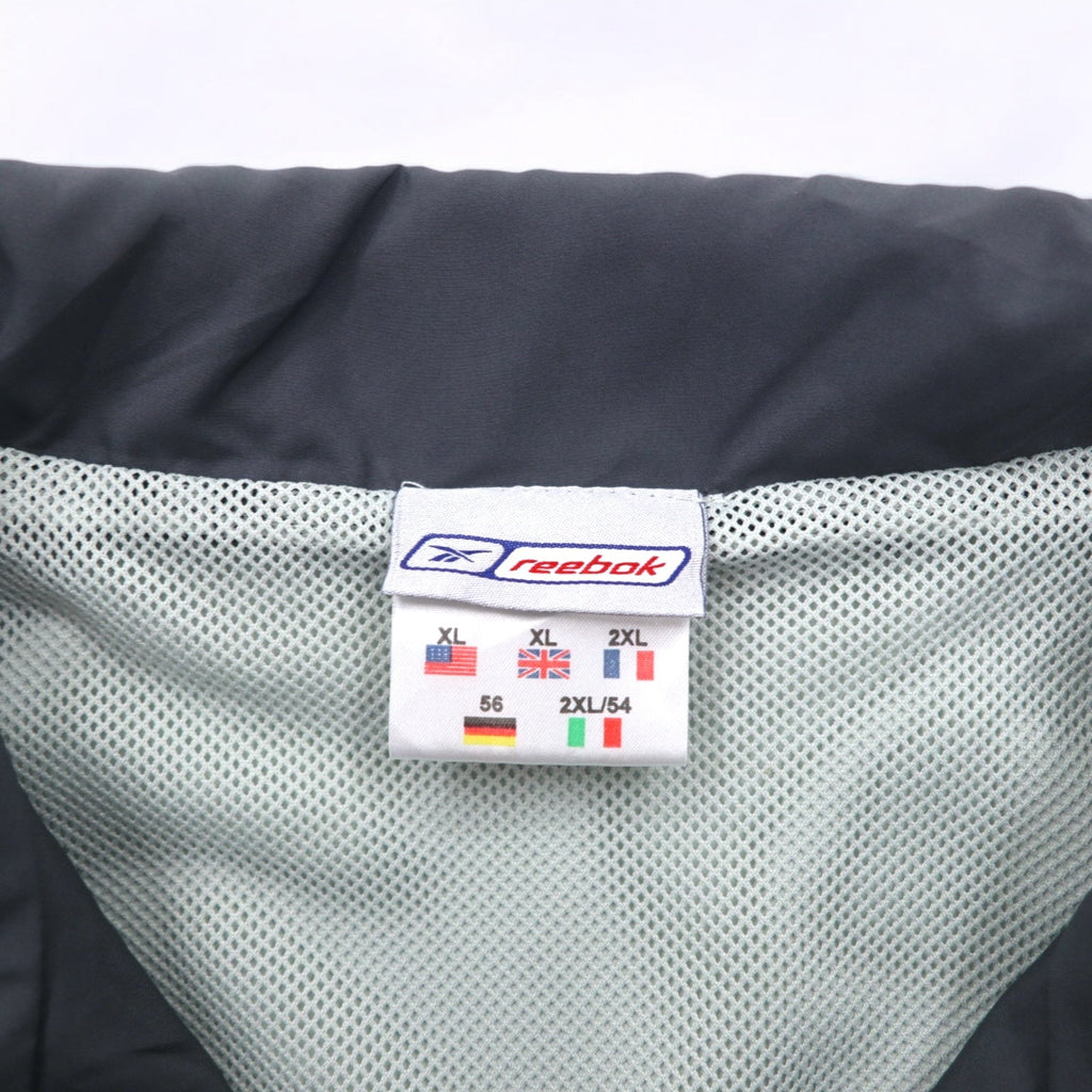 Reebok Tuta da ginnastica anni 2000, giacca sportiva XL grigio, fodera in mesh, logo piccolo