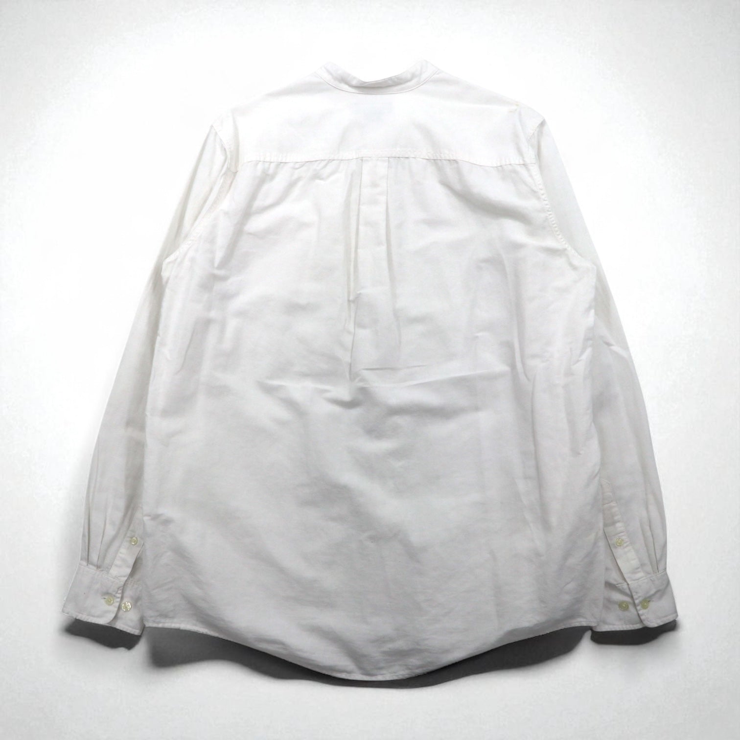 Camicia con collo alla coreana in lino Eddie Bauer L bianca lino cotone tasca sul petto taglia grande