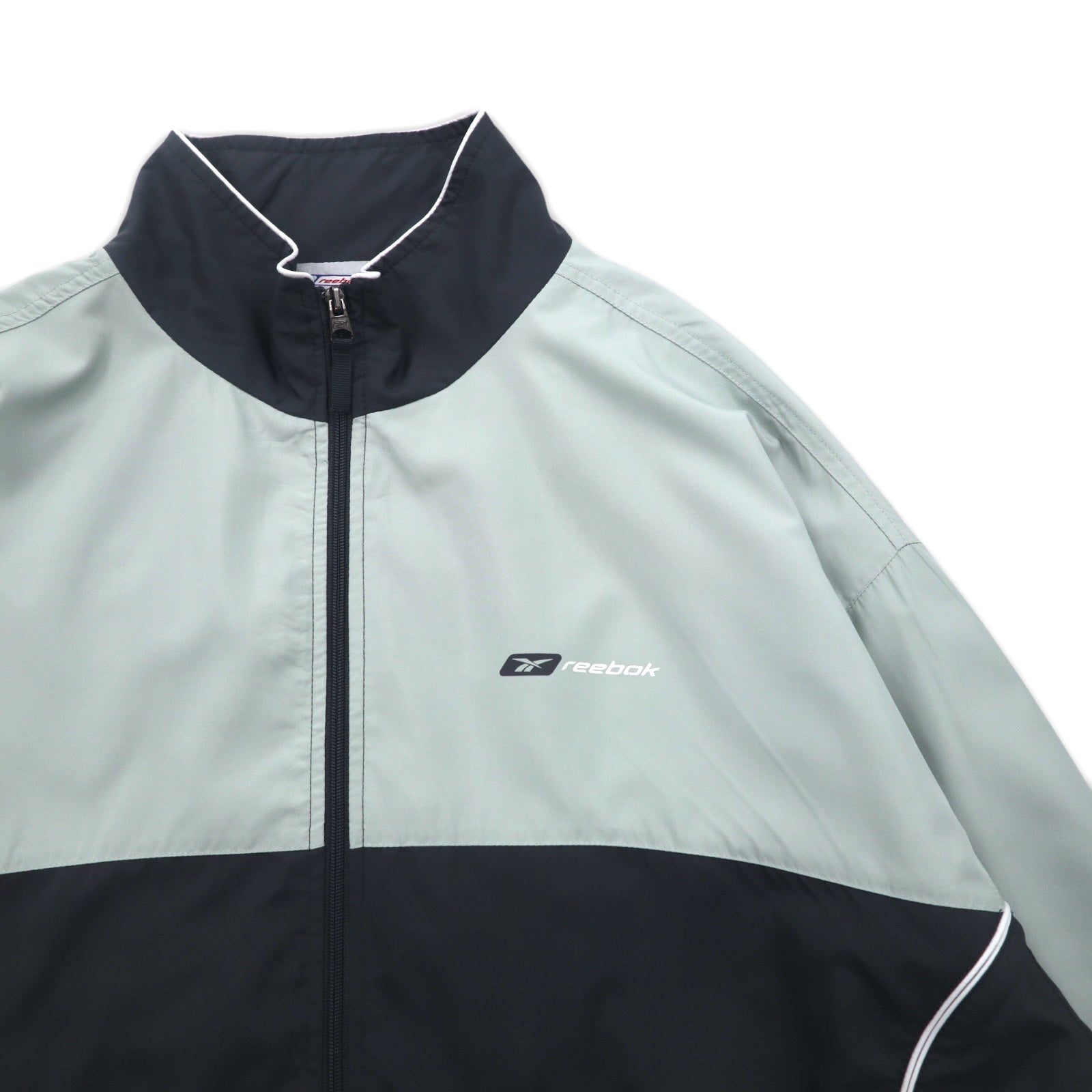 Reebok Tuta da ginnastica anni 2000, giacca sportiva XL grigio, fodera in mesh, logo piccolo