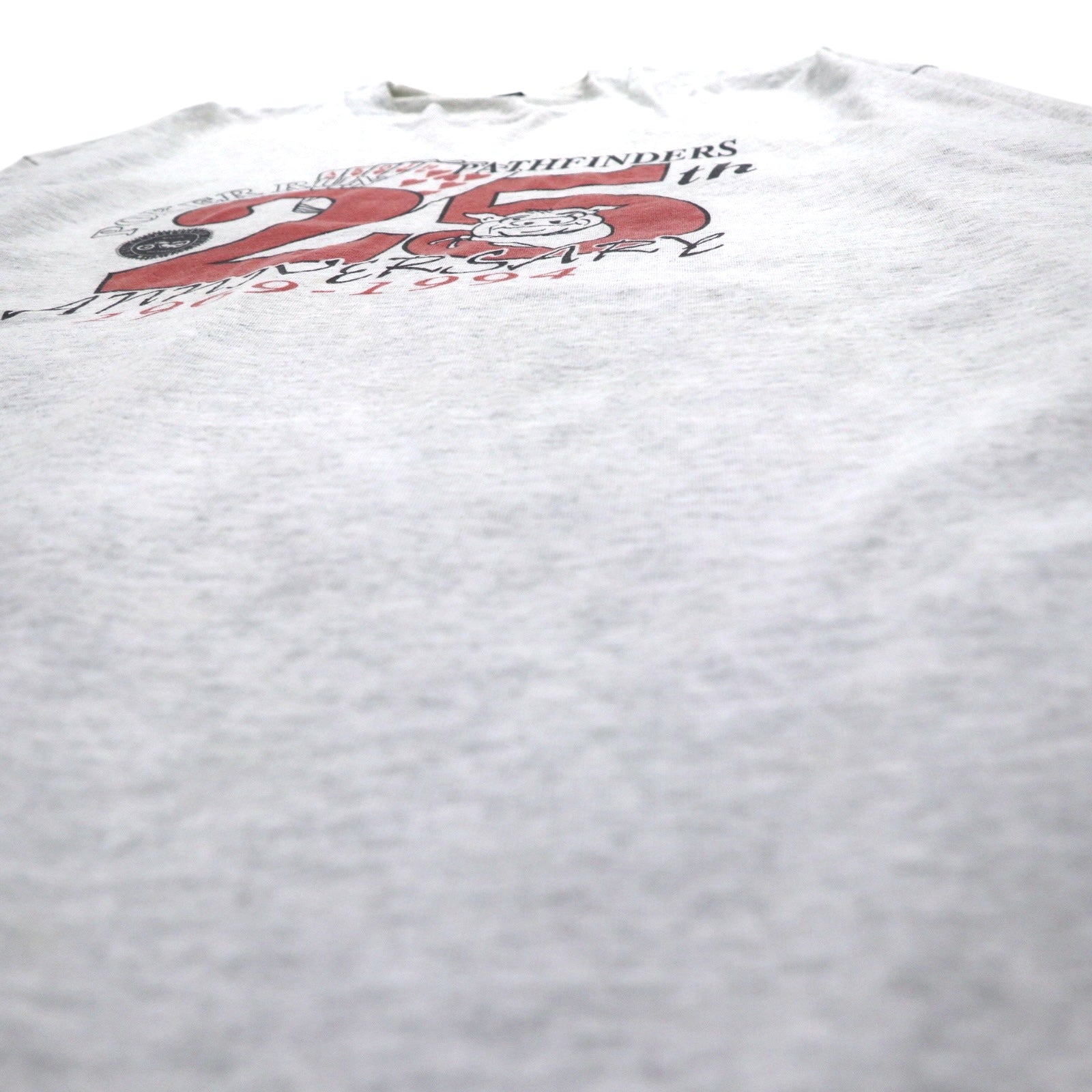 T-shirt a maniche lunghe FRUIT OF THE LOOM, anni '90, made in USA, taglia XXL, grigia, stampa "PORKER RUN", oversize