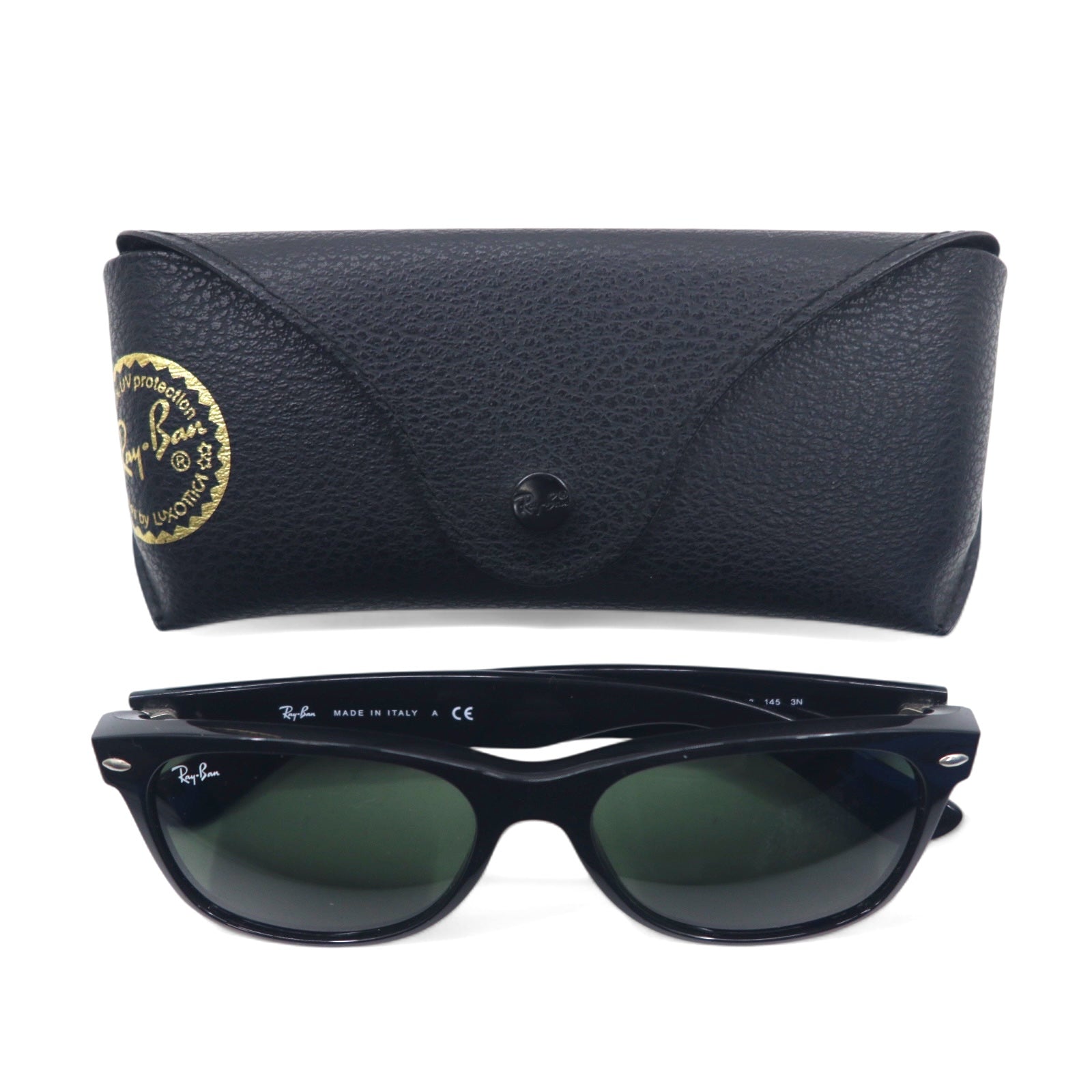 Ray-Ban New Wayfarer Occhiali da Sole, Made in Italy, Wellington, Nero 901L 55◻︎18 145 3N NEW WAYFARER RB2132