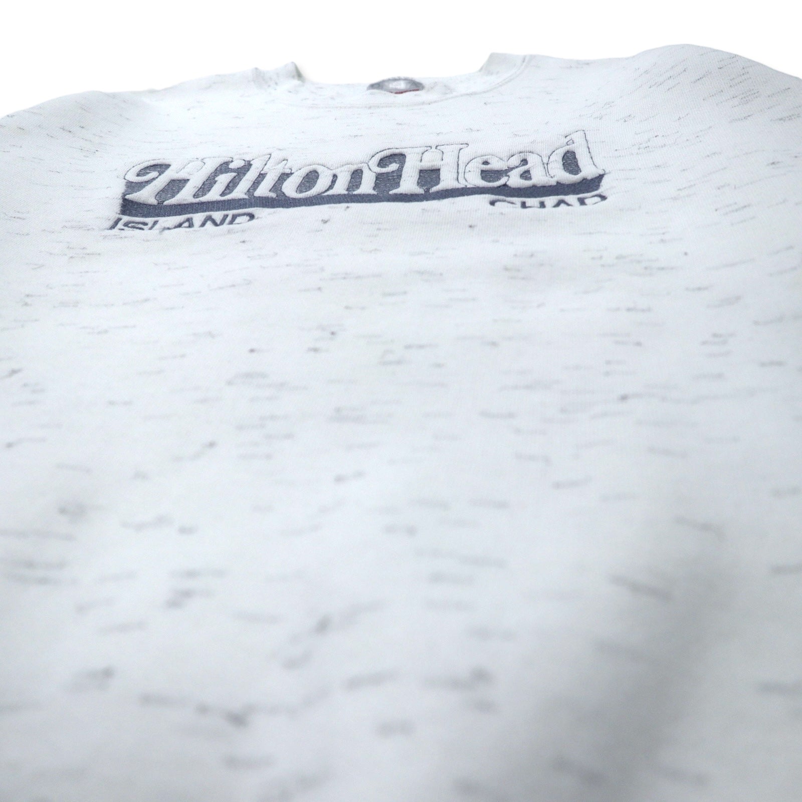 Felpa ONEITA Made in USA Anni '90 Ricamata XL Bianca Cotone Hilton Head ISLAND Oversize