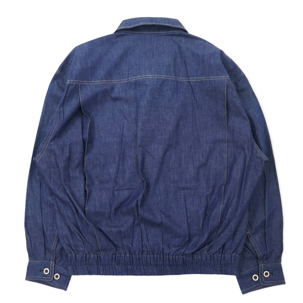 OR CLUB Anni '80 Giacca denim swingtop Harrington jacket denim L blu blu scuro cotone retrò ricamo made in Japan Nuovo con etichette