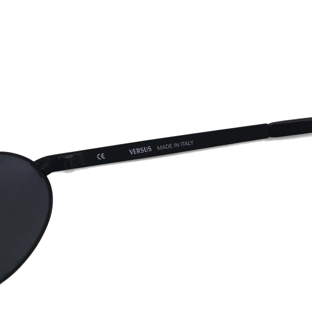 VERSACE Occhiali da sole ovali Made in Italy, montatura in metallo, neri, MOD.R65