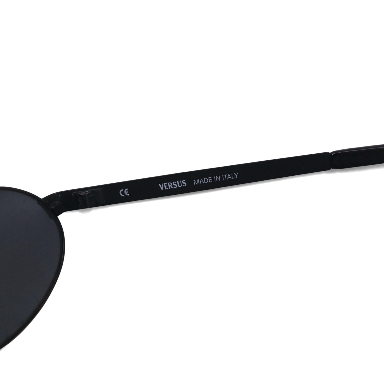 VERSACE Occhiali da sole ovali Made in Italy, montatura in metallo, neri, MOD.R65