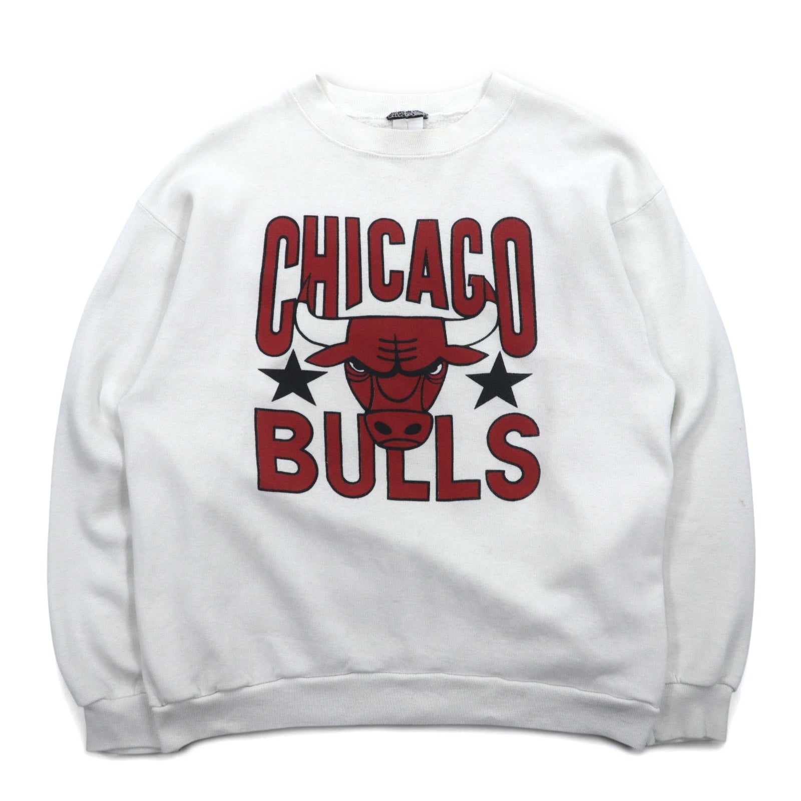 Felpa Vintage anni '90, Made in USA, NBA CHICAGO BULLS, Stampa anni '90, Made in USA, Taglia L, Bianca, Chicago Bulls