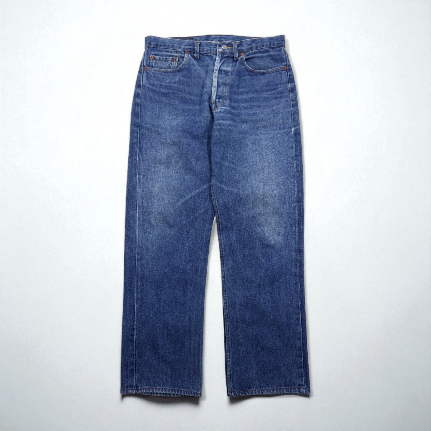 Levi's anni '90 USA 501 Pantaloni in denim Jeans L Indaco 501-0658 Chiusura a bottoni
