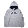 MV SPORT Anni '90 Felpa con cappuccio Reverse Weave XL Grigia Cotone Felpato Interno "Paki-men" Stampa universitaria BIG BAY MICHIGAN PRO-WEAVE Taglia Grande