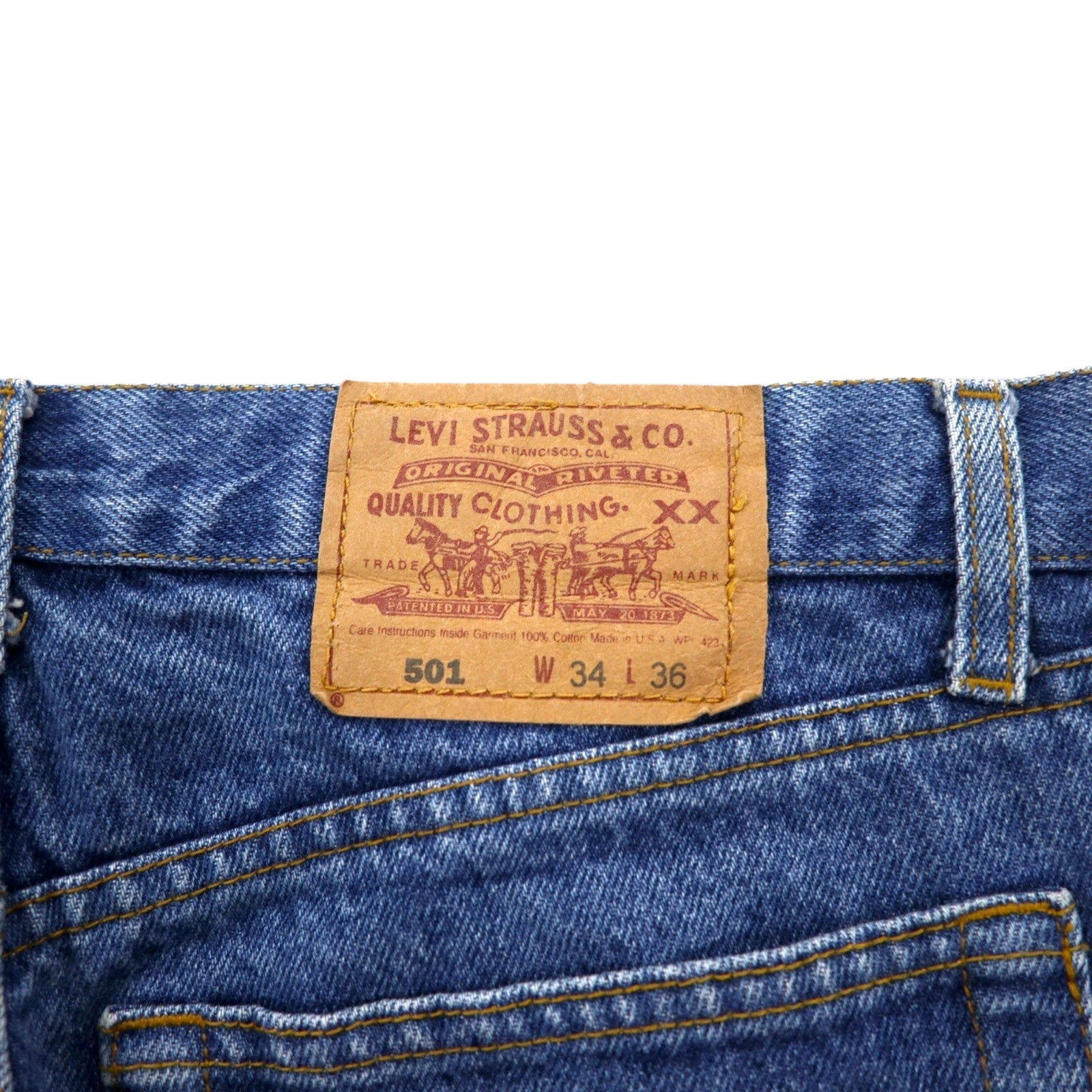 Levi's anni '90 USA 501 Pantaloni in denim Jeans L Indaco 501-0658 Chiusura a bottoni