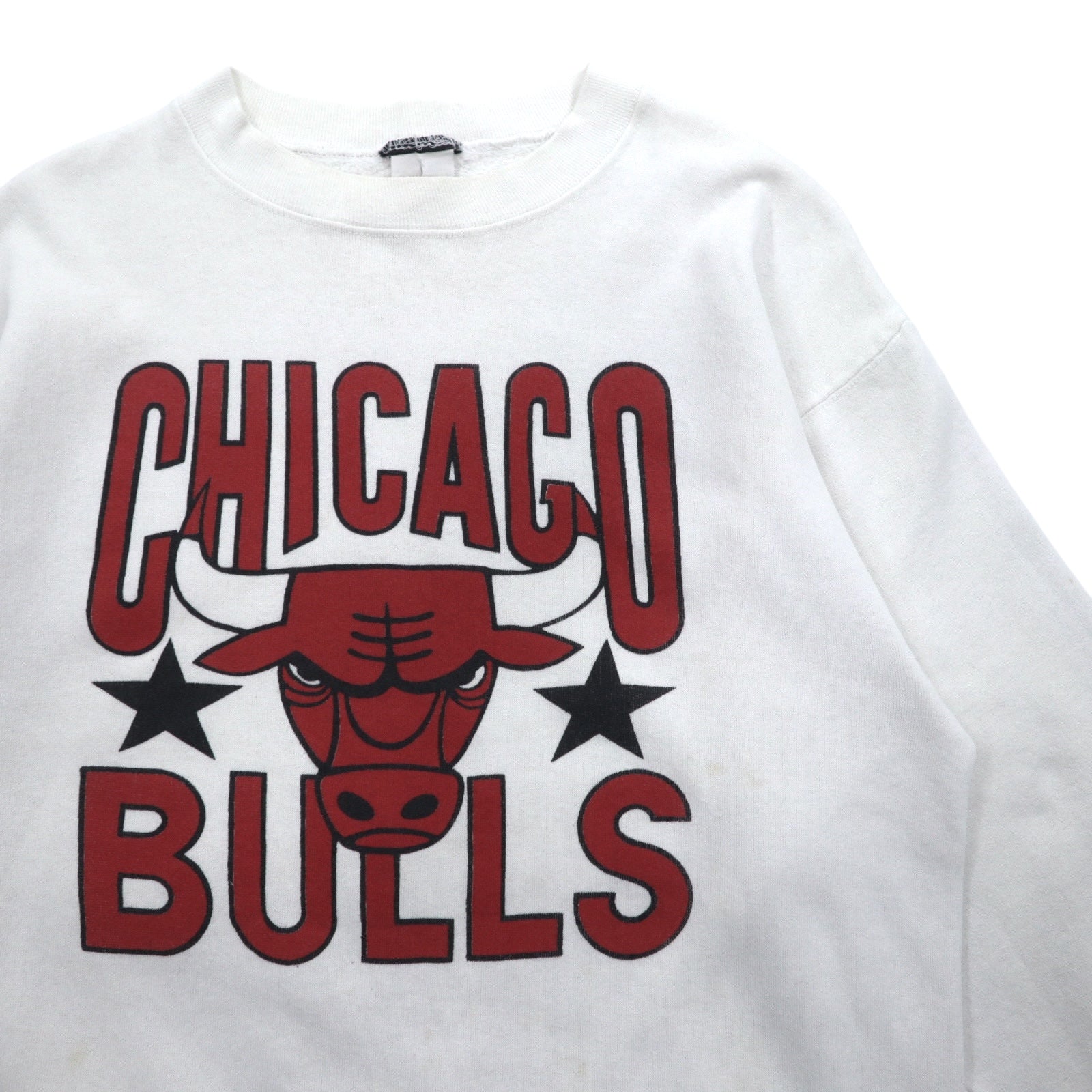Vintage 90s USA Made Sweatshirt NBA CHICAGO BULLS 90年代 USA製 プリント スウェット L ホワイト シカゴブルズ