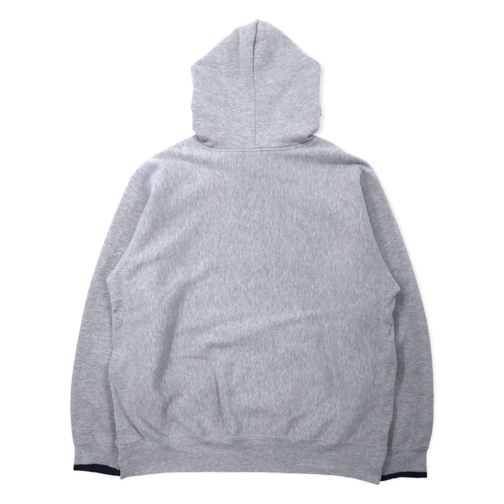 MV SPORT Anni '90 Felpa con cappuccio Reverse Weave XL Grigia Cotone Felpato Interno "Paki-men" Stampa universitaria BIG BAY MICHIGAN PRO-WEAVE Taglia Grande