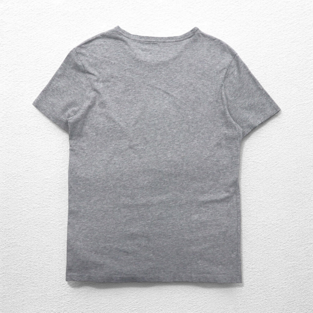 POLO RALPH LAUREN ロゴ刺繍Tシャツ M グレー コットン 星条旗 USA スモールポニー刺繍