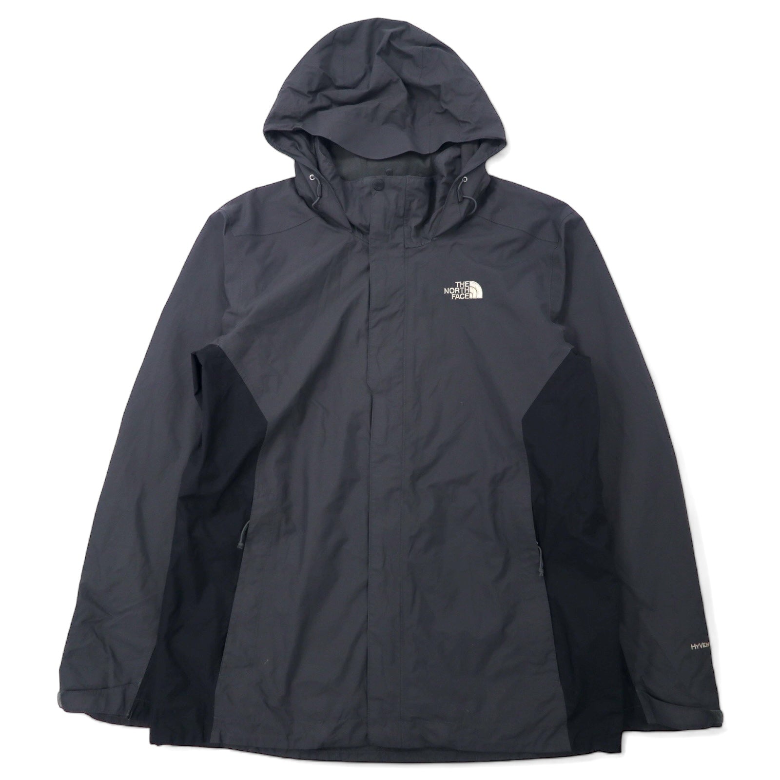 THE NORTH FACE Giacca a vento L Grigio Nylon HYVENT Impermeabile Traspirante Zip-in-zip Doppia cerniera Modello USA
