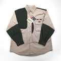Woolrich 00年代 キルティング 切替 ハンティング シャツ XL ベージュ グリーン 胸ポケット OUTDOOR GUIDE COLLECTION 未使用品