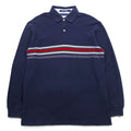 TOMMY HILFIGER Polo a maniche lunghe Rugby shirt L Blu navy Cotone Piqué Prodotto in Sri Lanka