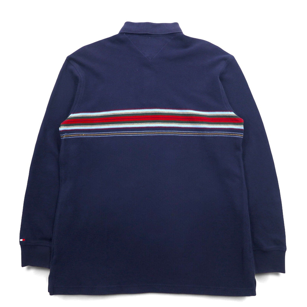 TOMMY HILFIGER Polo a maniche lunghe Rugby shirt L Blu navy Cotone Piqué Prodotto in Sri Lanka
