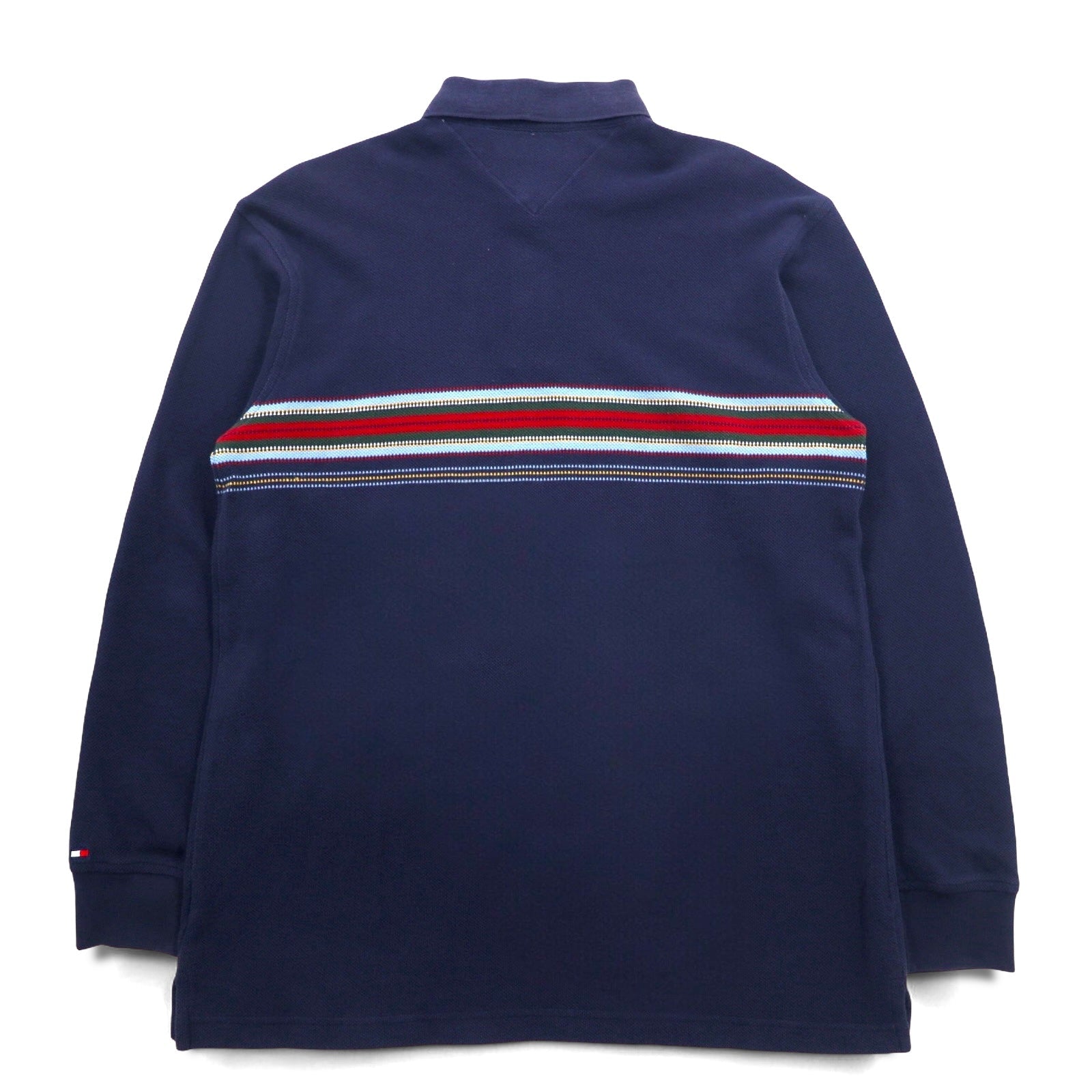 TOMMY HILFIGER Polo a maniche lunghe Rugby shirt L Blu navy Cotone Piqué Prodotto in Sri Lanka