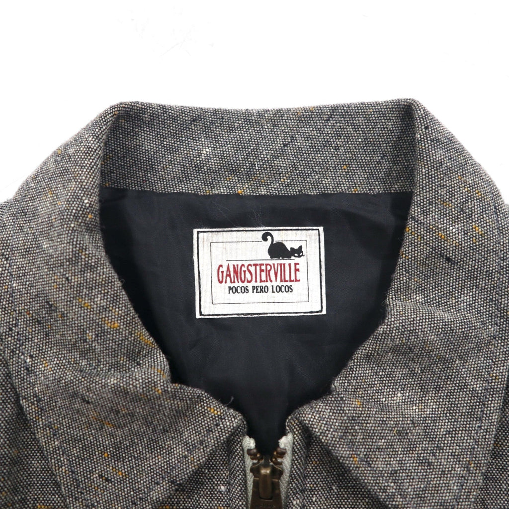 GANGSTERVILLE 日本製 ネップジャケット ジップアップ ハリントンジャケット S TIME KILLERS 刺繍 GSV-19-AW-16
