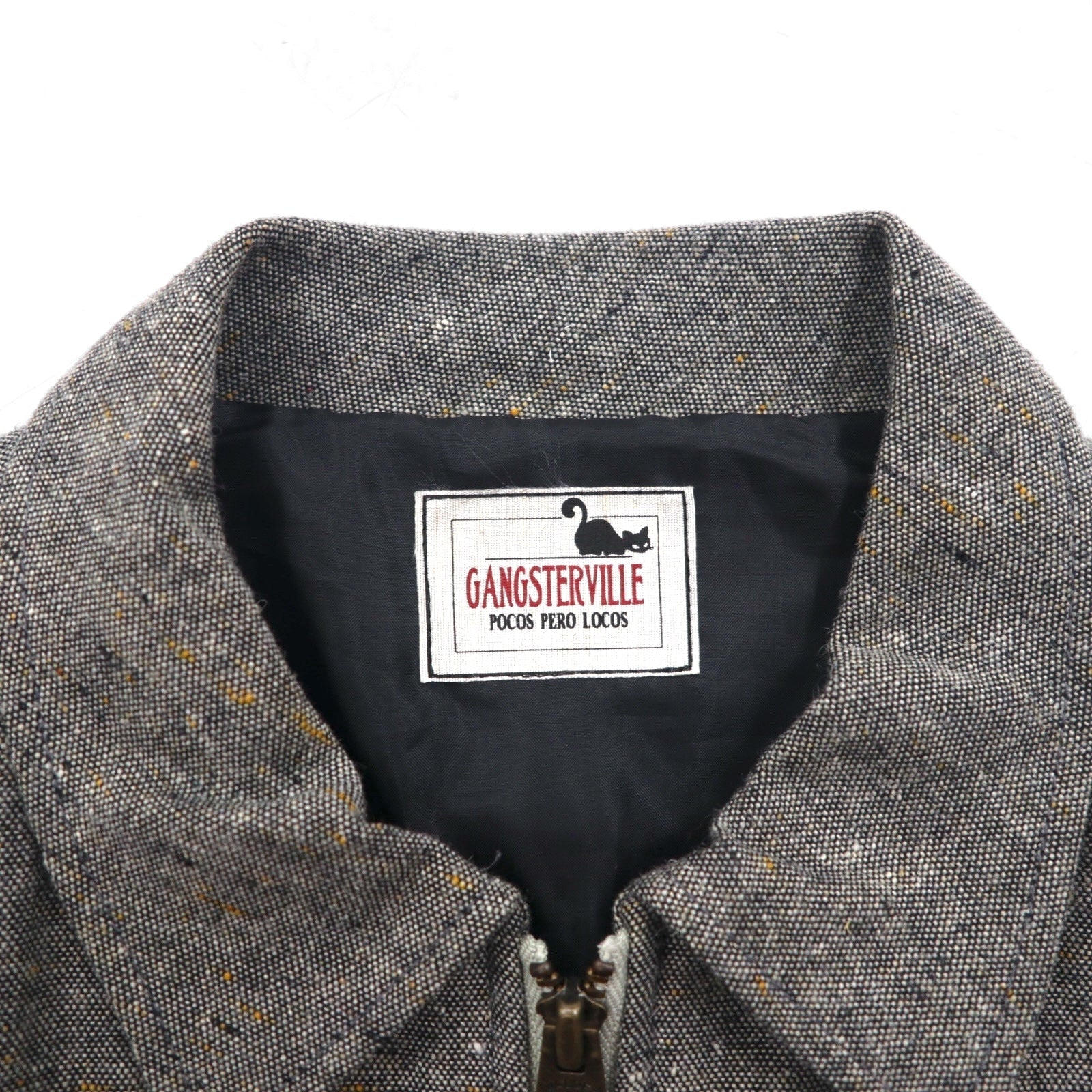 GANGSTERVILLE 日本製 ネップジャケット ジップアップ ハリントンジャケット S TIME KILLERS 刺繍 GSV-19-AW-16