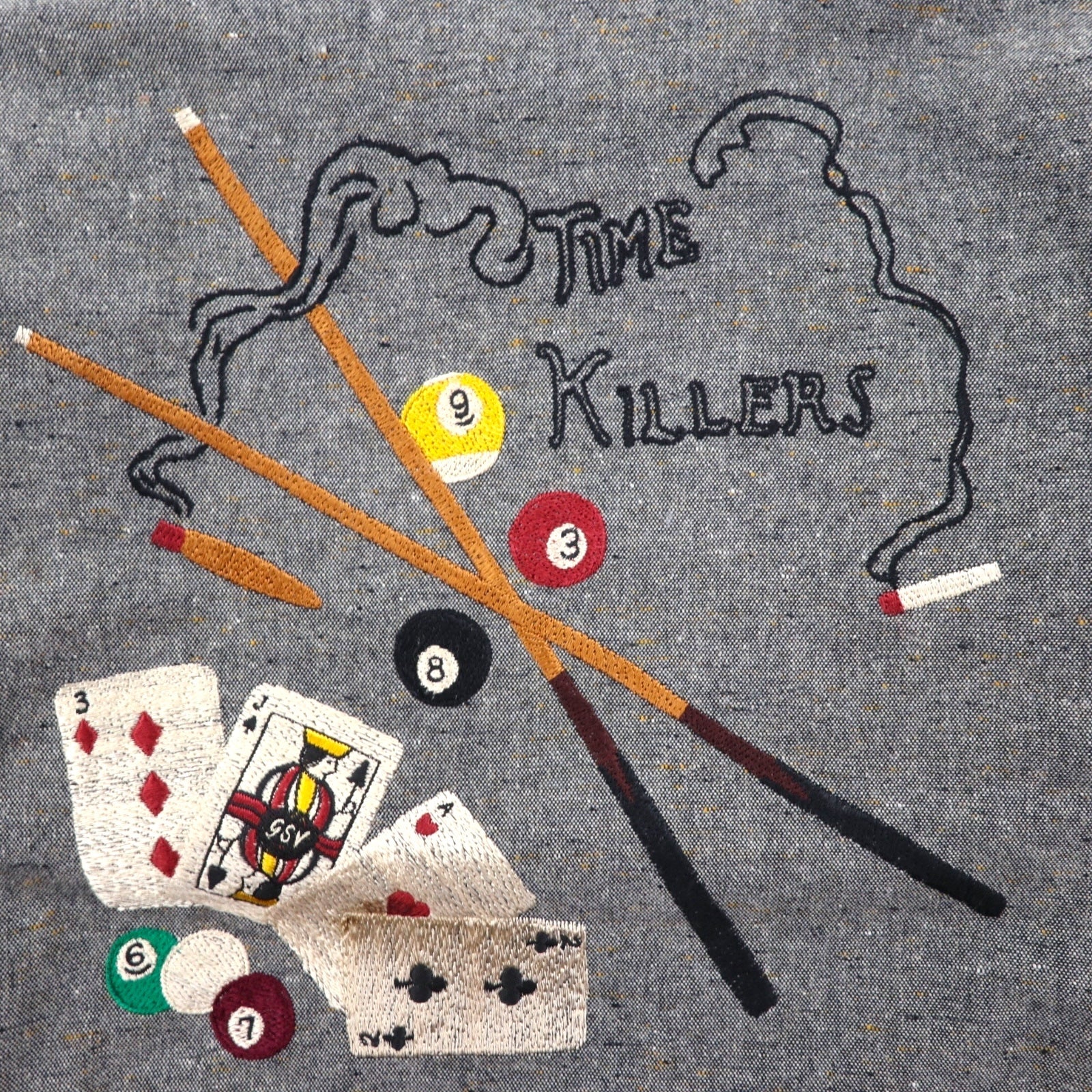 GANGSTERVILLE 日本製 ネップジャケット ジップアップ ハリントンジャケット S TIME KILLERS 刺繍 GSV-19-AW-16