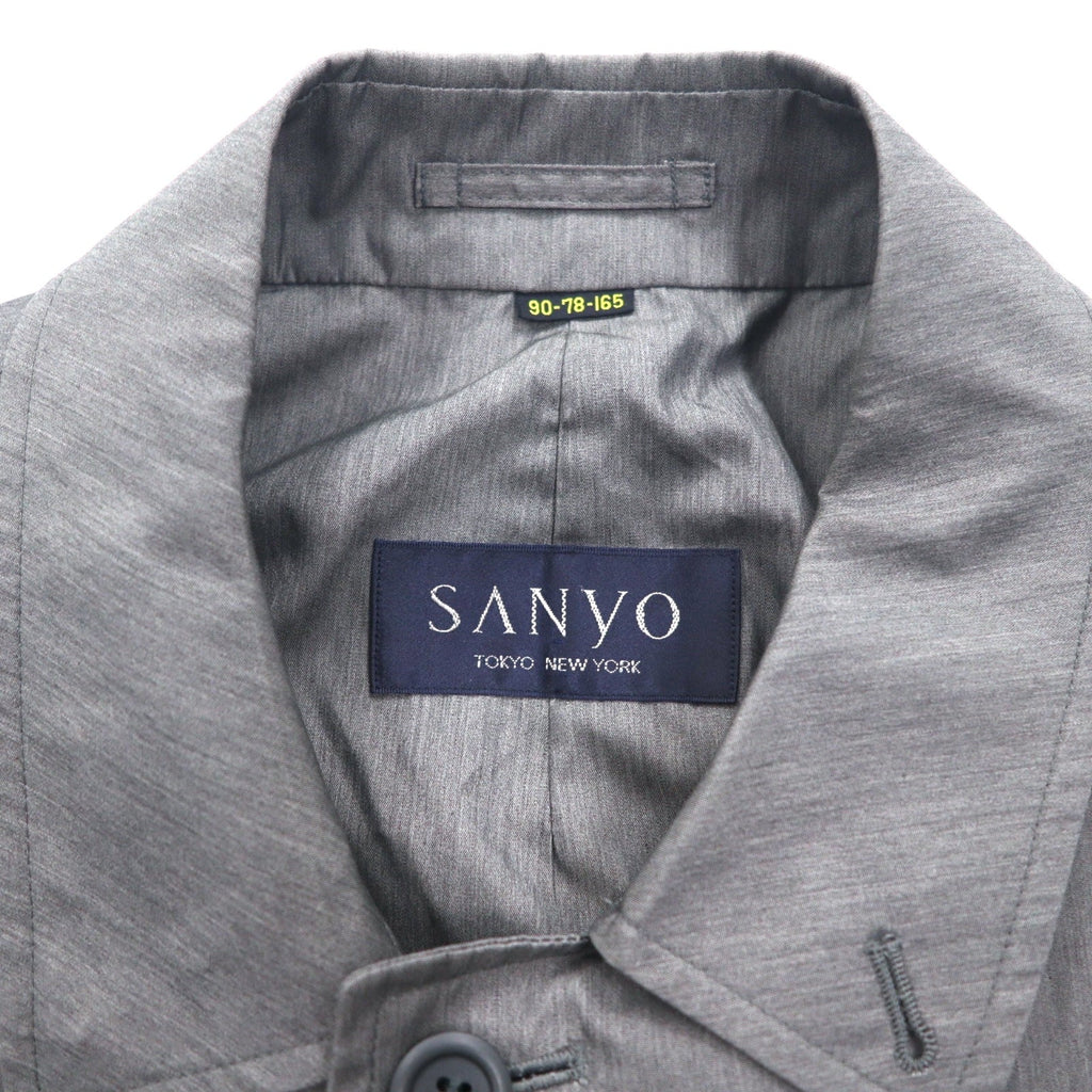 Vintage 90s Japan Made SANYO Classic Trench Coat SANYO ステンカラーコート S グレー 日本製