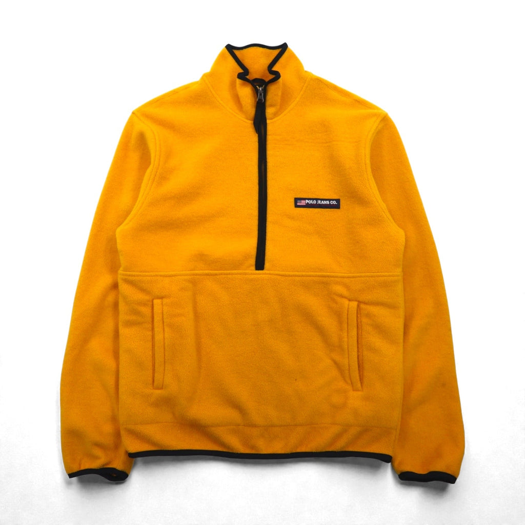 POLO JEANS CO Ralph Lauren 90年代 ハーフジップ フリースジャケット L イエロー カンガルーポケット