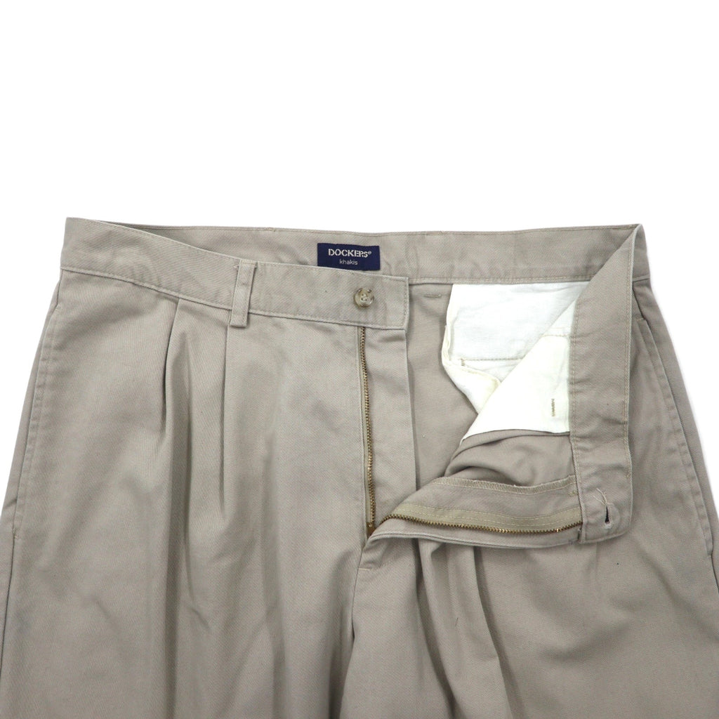 DOCKERS (Levi's) pantaloni chino a pieghe larghi anni 2000 taglia L beige cotone