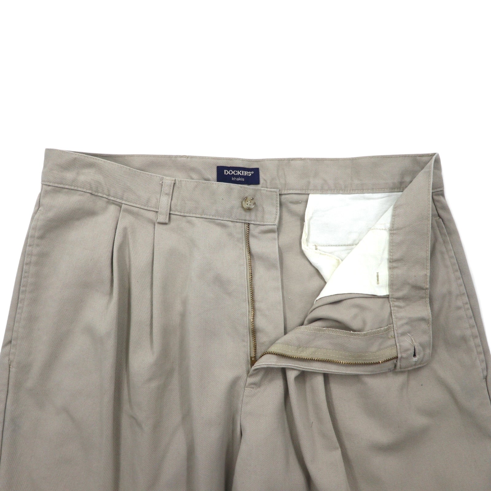 DOCKERS (Levi's) pantaloni chino a pieghe larghi anni 2000 taglia L beige cotone