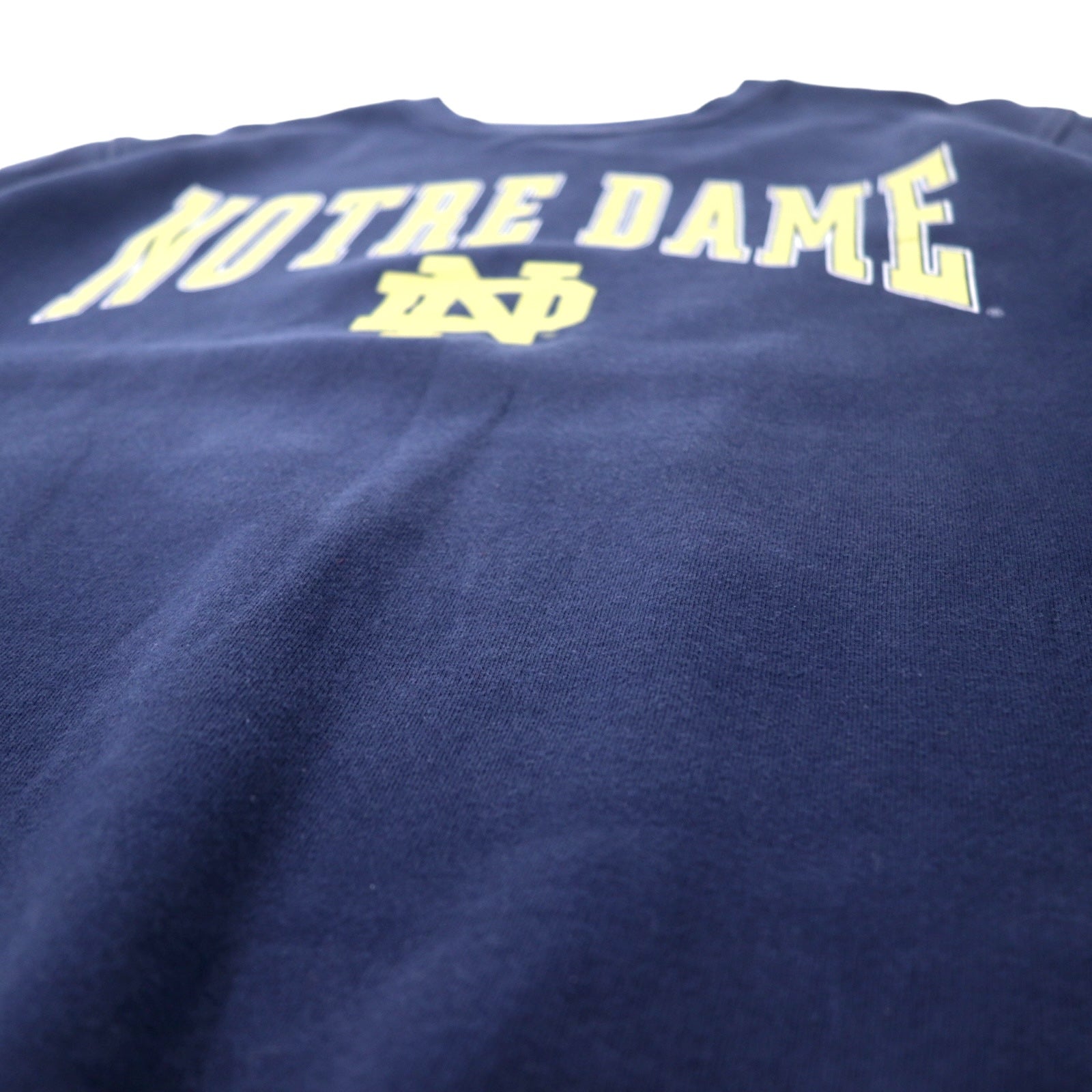 CLASSIC SOFFE Stampa Universitaria Felpa L Blu Navy Cotone Tessuto Pakistano NOTRE DAME