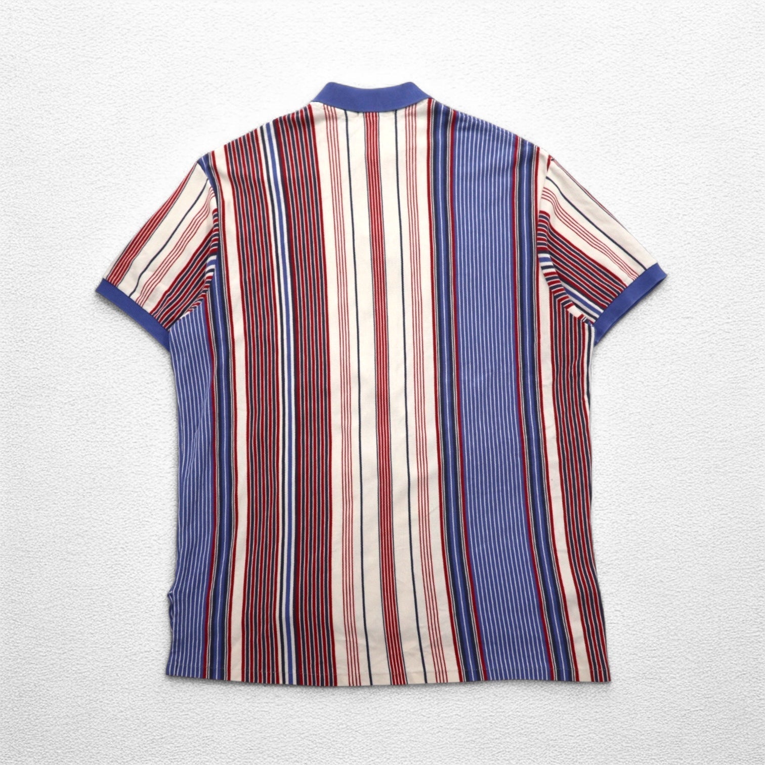 Polo Ralph Lauren Anni '90 Made in USA Multistripe Piqué Polo XL Bianco Blu Rosso Ricamo Piccolo Pony