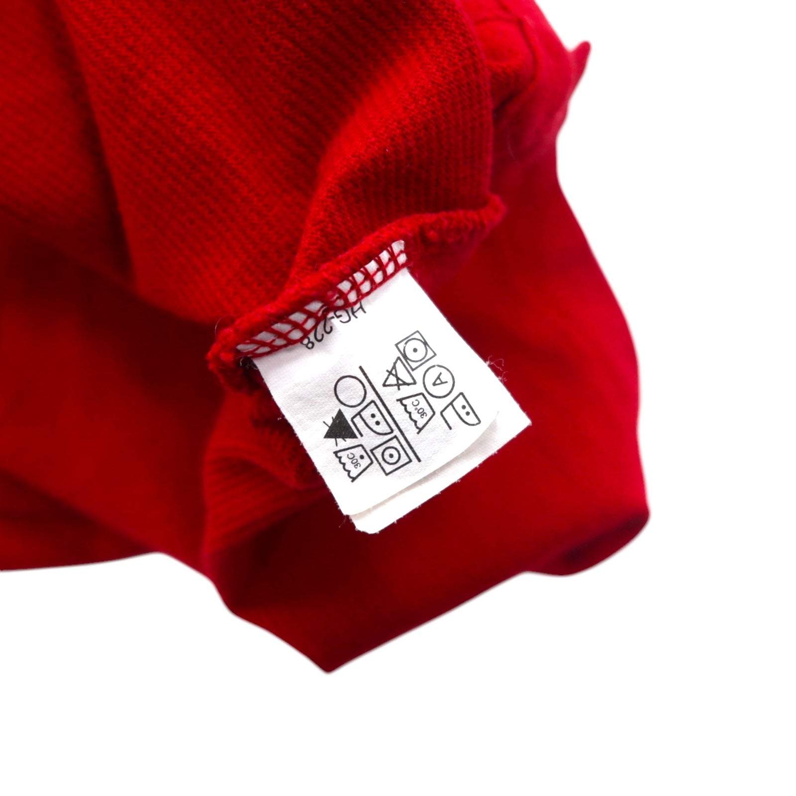 CHAPS RALPH LAUREN anni '90 T-shirt a manica lunga L rossa con logo ricamato