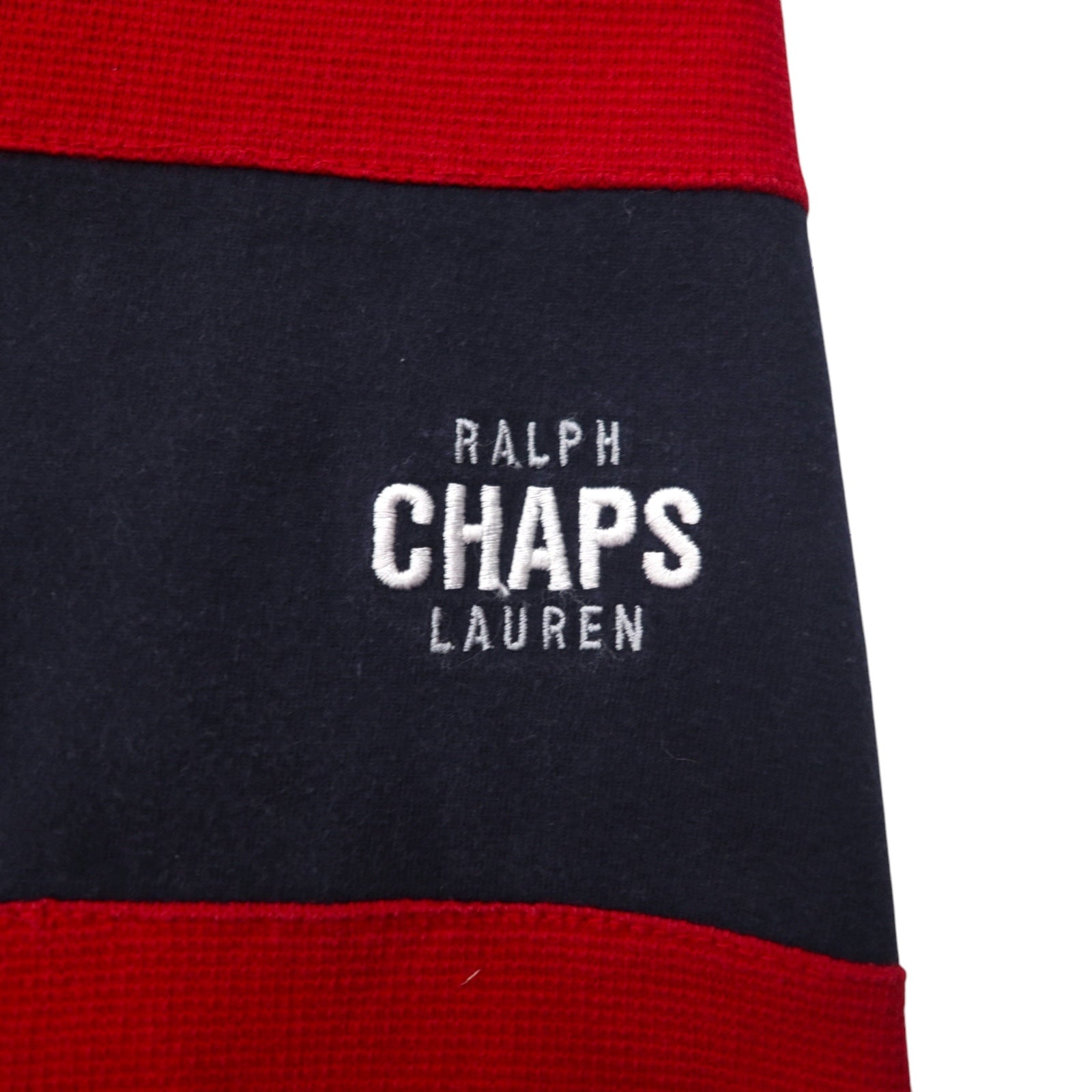 CHAPS RALPH LAUREN anni '90 T-shirt a manica lunga L rossa con logo ricamato