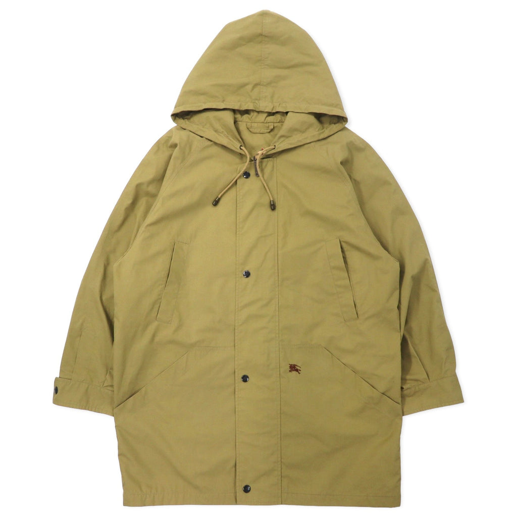 Burberrys cappotto con cappuccio, Made in England, vintage, taglia L, beige, in cotone e poliestere, con logo ricamato, fodera Nova Check